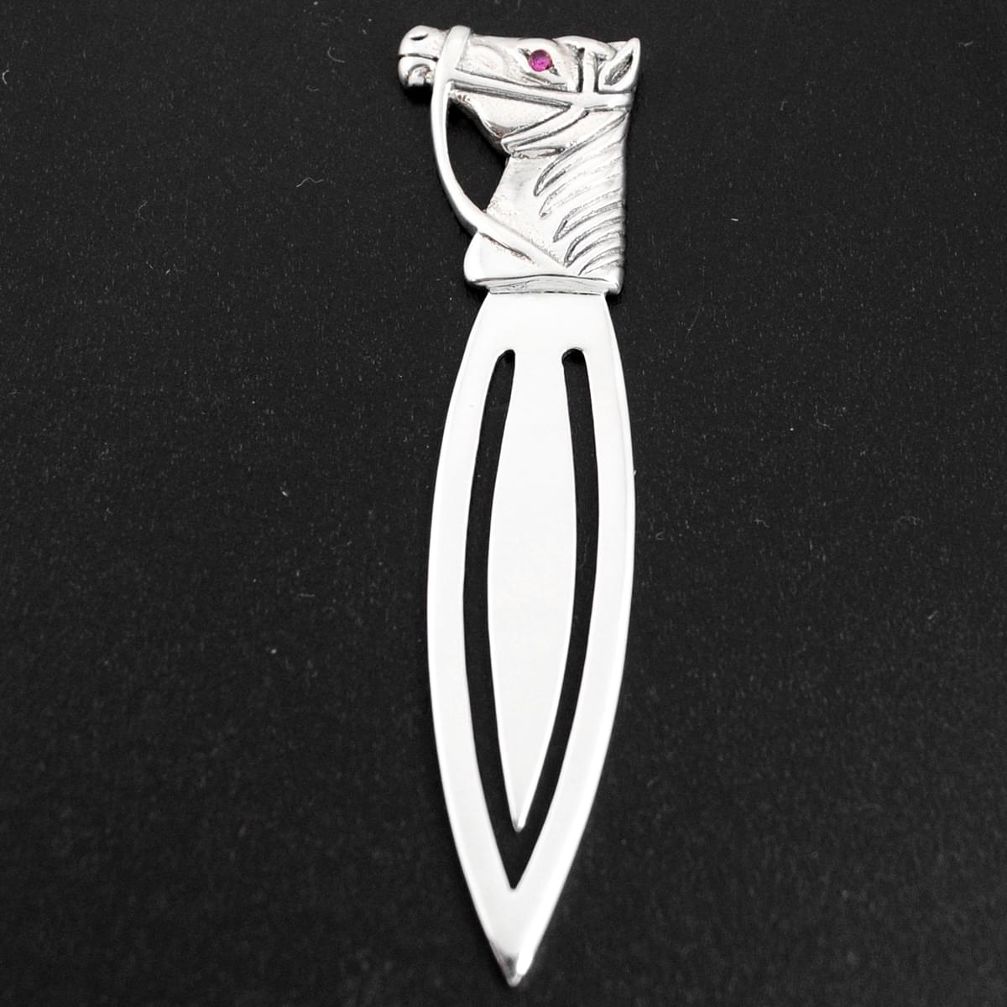 0.08cts natural red ruby 925 sterling silver bookmark jewelry